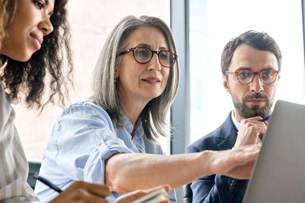 Team of professionals working together