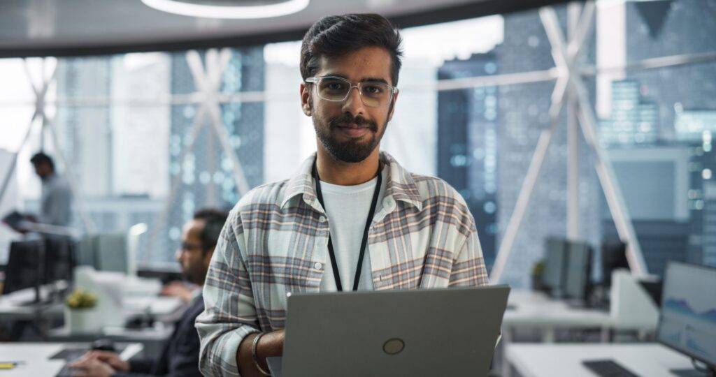 Male working professional in an office